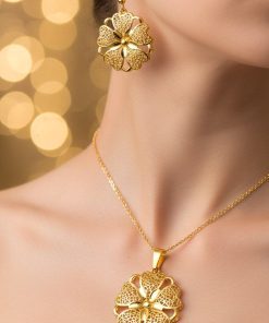 نیم ست برنجی طرح طلا - خرید بدلیجات عمده نیم ست برنجی طرح طلا