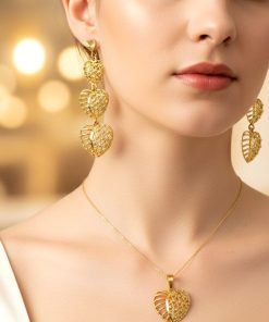 نیم ست برنجی طرح طلا - خرید بدلیجات عمده نیم ست برنجی طرح طلا