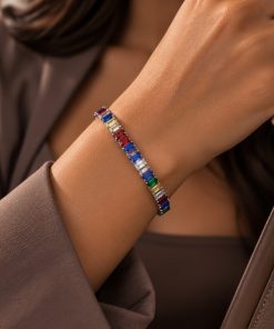 دستبند تنیسی نگیندار - خرید بدلیجات عمده دستبند تنیسی نگیندار